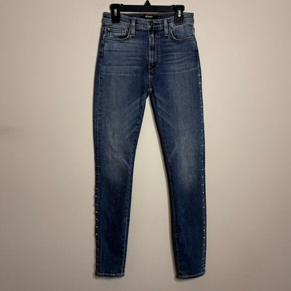 NWOT Hudson Barbara Super Skinny Studded Medium Wash Jeans Size 23 - Picture 1 of 7